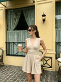 Deep V - Neck Wide - Leg Jumpsuit - aarohi