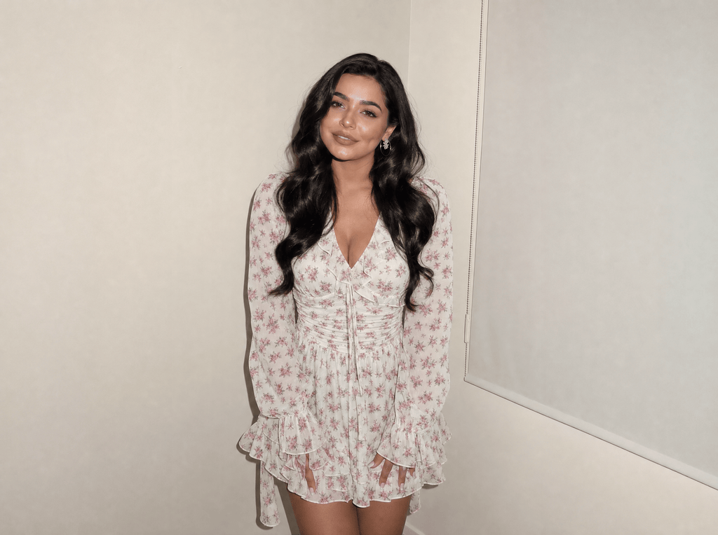Floral Waist - Tied Mini Dress - aarohi