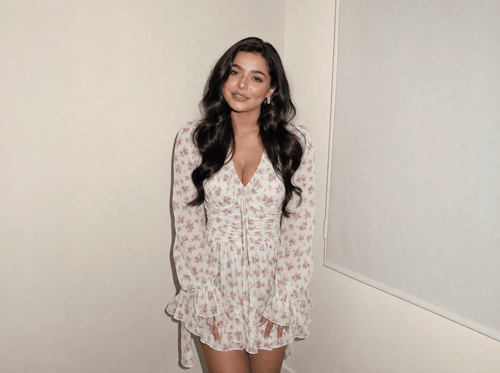 Floral Waist - Tied Mini Dress - aarohi