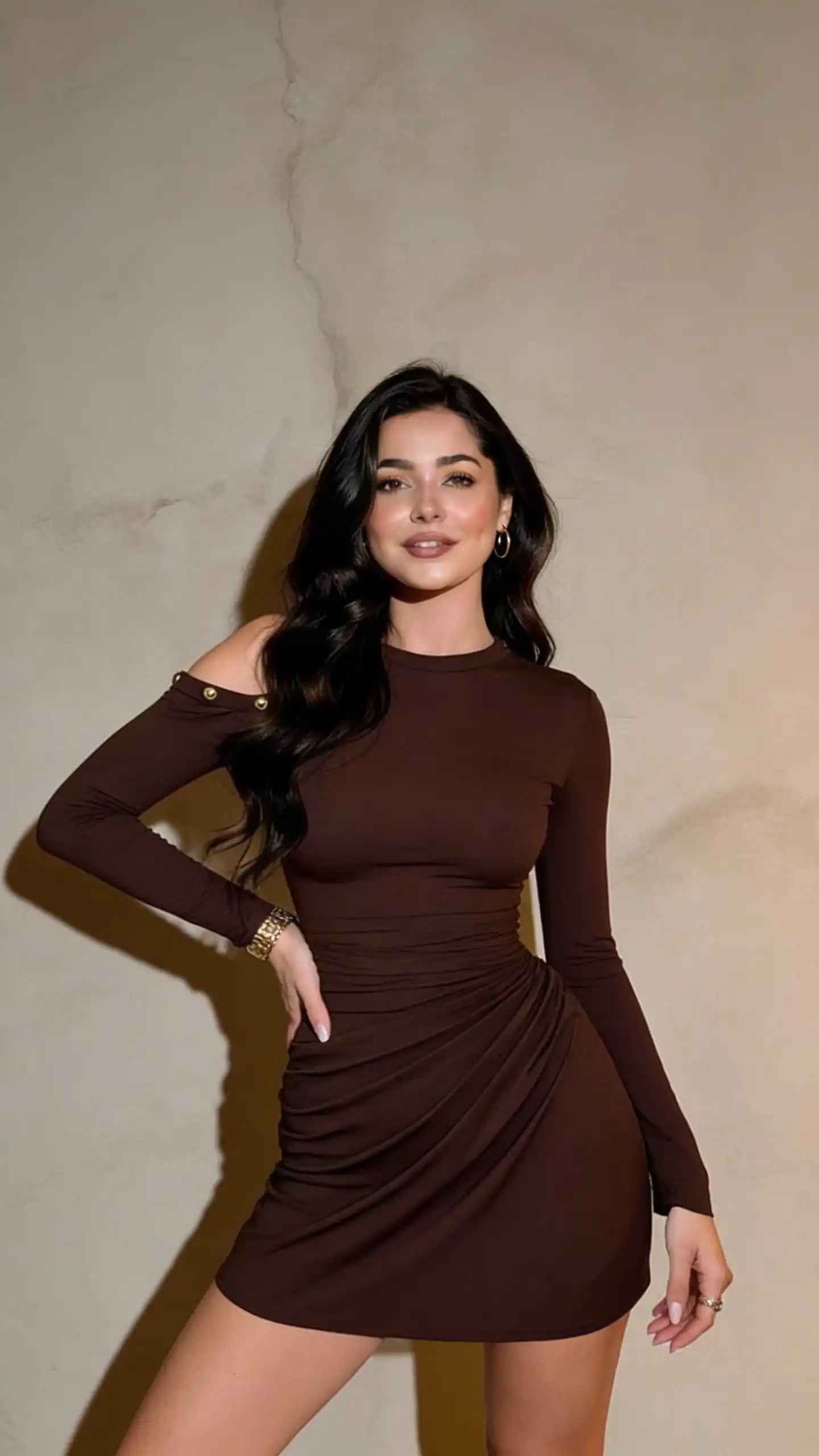 After Hours — Chocolate Ruched Date Dress