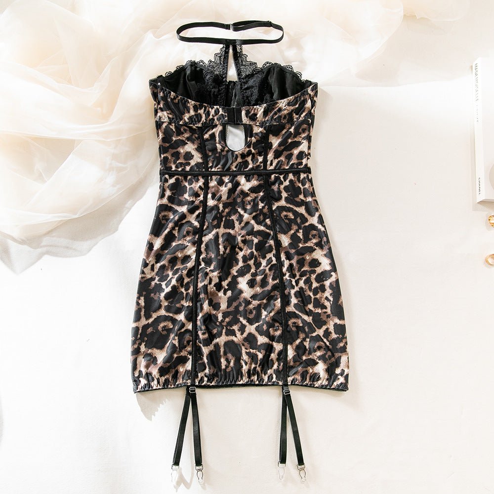 Leopard Lace Corset A - Line Mini Dress - aarohi