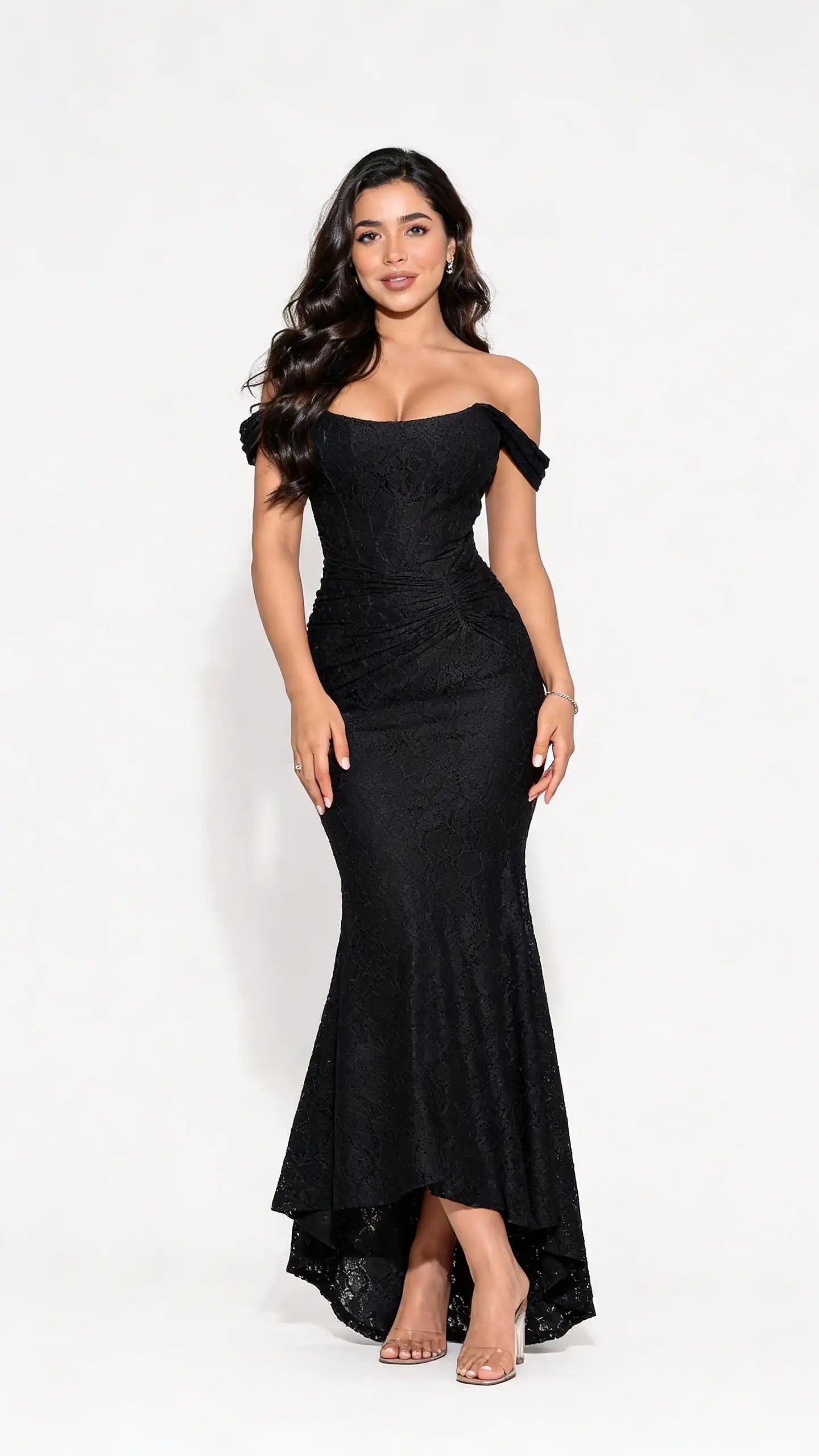 Mozision Off - Shoulder Backless Evening Dress - aarohi