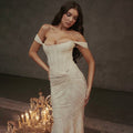 Mozision Off - Shoulder Backless Evening Dress - aarohi