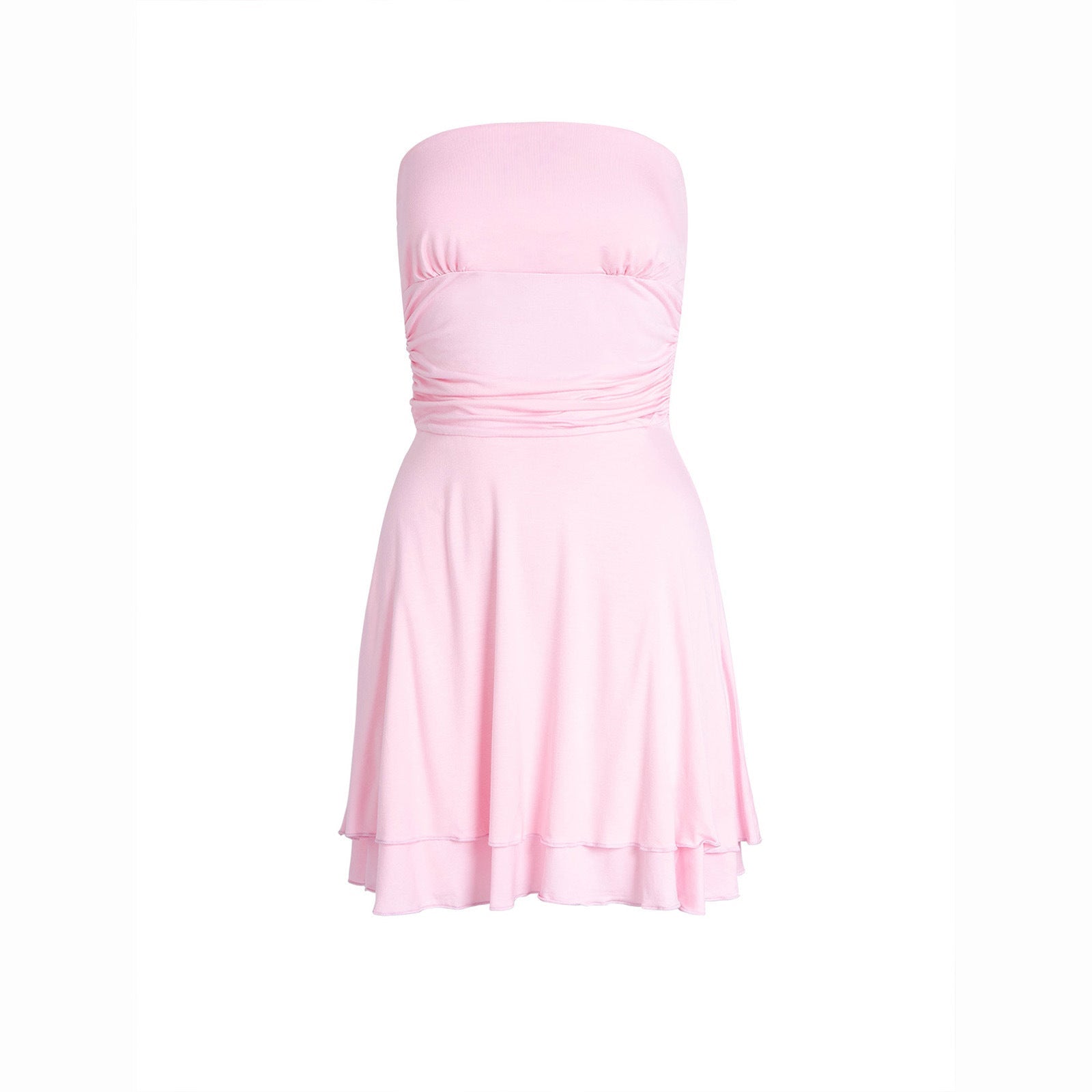 Pleated Tube Top Mini Dress - aarohi