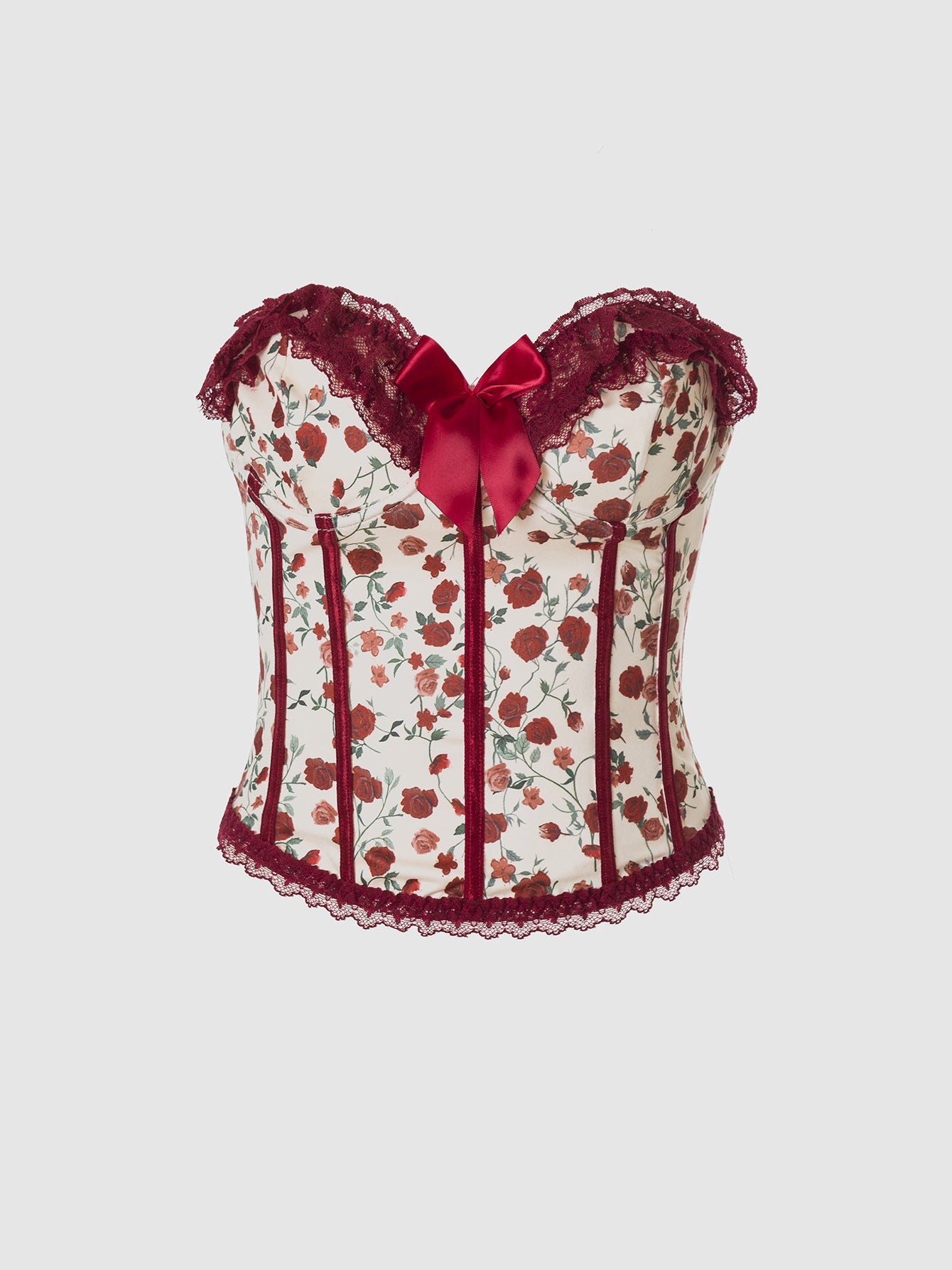Retro Floral Corset Bouquet Top - aarohi