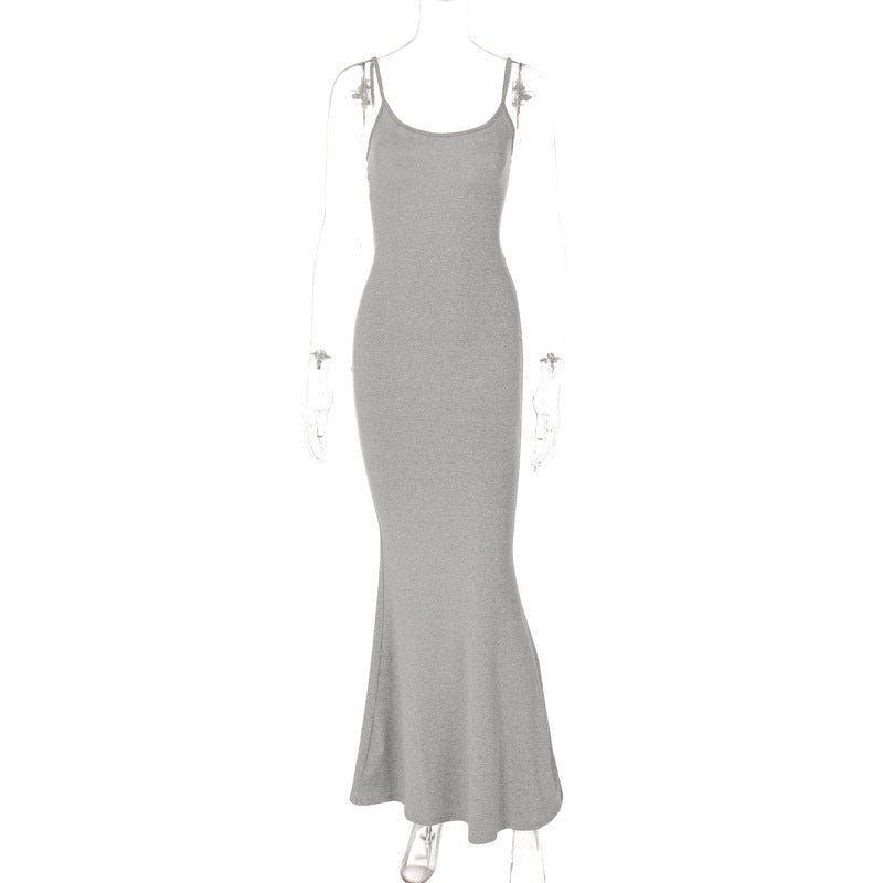Satin Spaghetti Strap Bodycon Maxi Dress - aarohi
