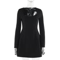 Square Neck Bodycon Long Sleeve Midi Dress - aarohi