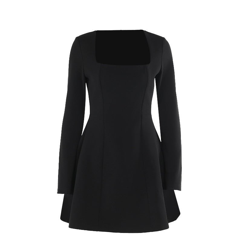 Square Neck Bodycon Long Sleeve Midi Dress - aarohi