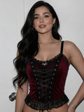 Velvet Lace-Up Corset Camisole - aarohi