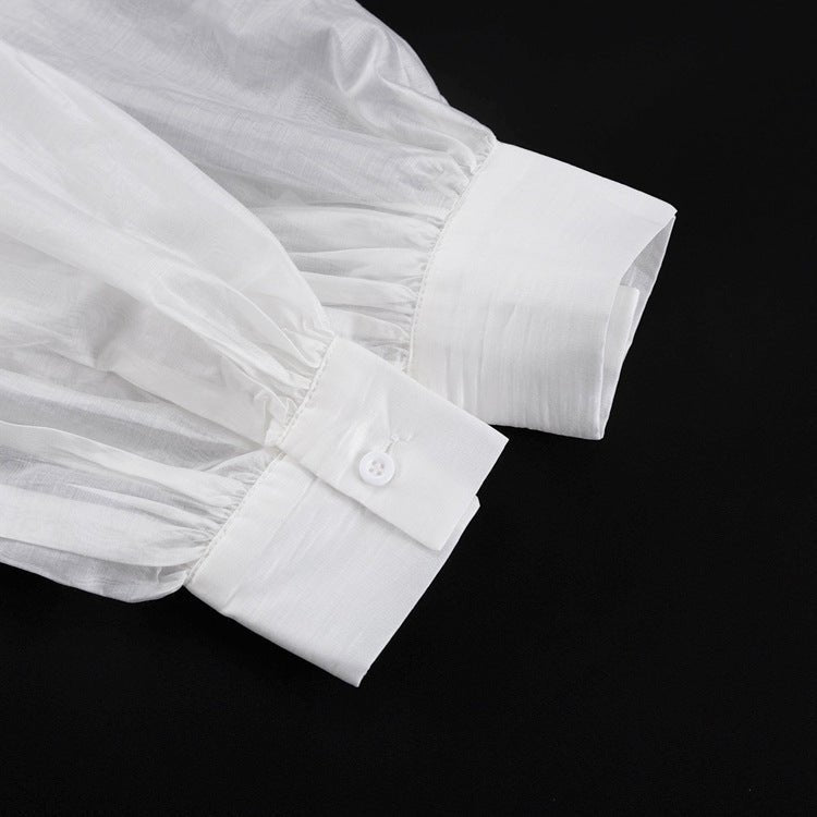 White Corset Puff Sleeve Mini Dress - aarohi