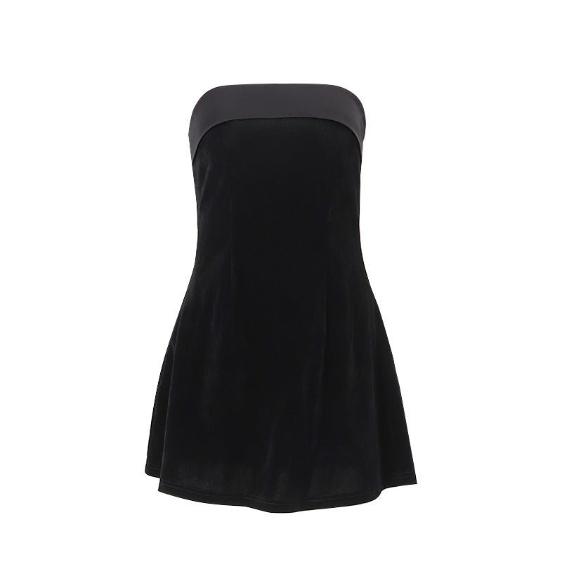 Zip - Back Tube Top Party Mini Dress - aarohi