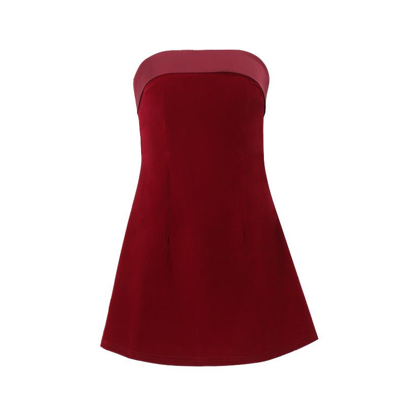 Zip - Back Tube Top Party Mini Dress - aarohi